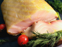 Осетр холодного копчения 150г ломтики. Миниатюра #